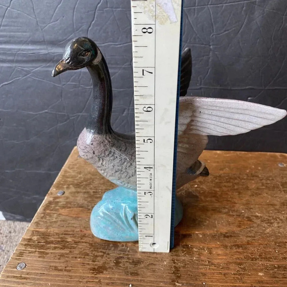 VTG Jarko Zavi Canadian Goose Mates Gray Green Sculpture Figurine Art Pottery - Picture 3 of 6